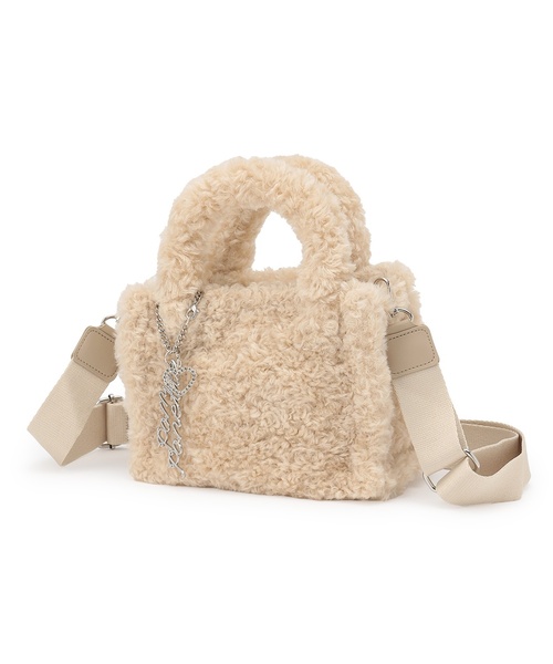 pom ponette junior（ポンポネットジュニア）の「チャームつきボアショルダーバッグ（ショルダーバッグ・キッズ・アイボリー・F）」の7枚目の写真