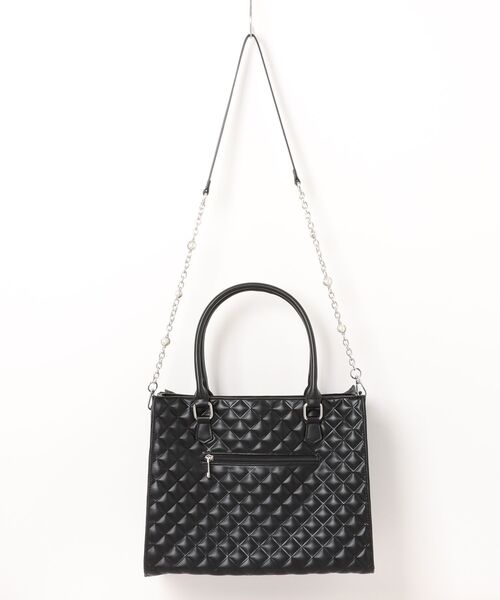 Ank Rouge（アンクルージュ）の「ビジューキルティング合皮A4トートBAG（トートバッグ・レディース・ホワイト/ブラック・FREE）」の3枚目の写真