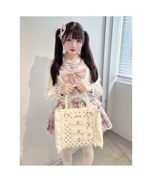 Ank Rouge（アンクルージュ）の「ビジューキルティング合皮A4トートBAG（トートバッグ・レディース・ホワイト/ブラック・FREE）」の22枚目の写真