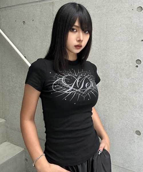 KsG(ケーエスジー)の「heart attack print T(Tシャツ/カットソー・レディース・ブラック・SMALL/MEDIUM/LARGE)」の5枚目の写真