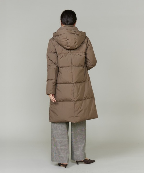 セール】スタンドカラーフードダウンコート「ロング丈」（ダウン