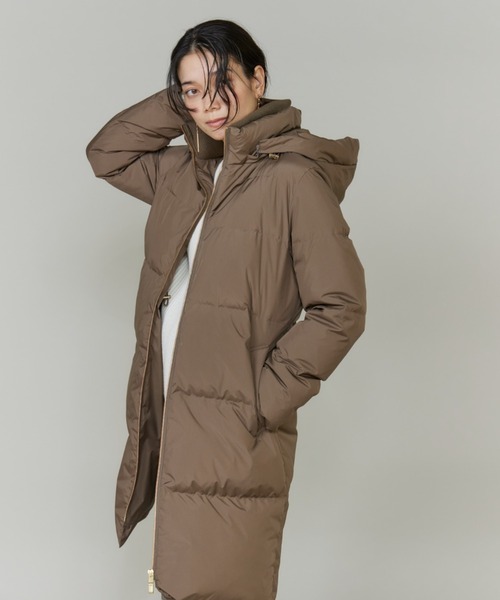 INED（イネド）の「スタンドカラーフードダウンコート「ロング丈」（ダウンジャケット/コート・レディース・ブラック/モカ/ベージュ・7号/11号/9号）」の14枚目の写真