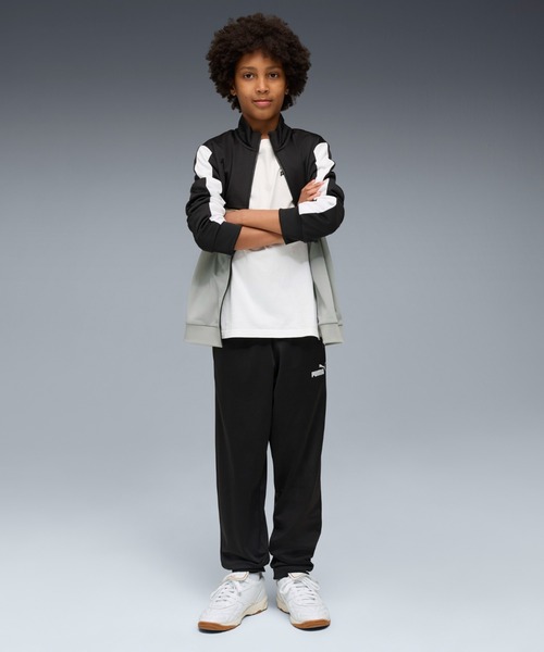 PUMA(プーマ)の「PUMA プーマ ボーイズ プーマ スポーツ ポリ スーツ 上下セット 120-160cm(ジャージ・キッズ・ブラック/カーキブラウン・150/160/140/120/130)」の1枚目の写真