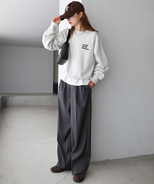 ANME(アンメ)の「裏起毛ロゴ刺繍ANMEスウェットトップス(スウェット・レディース・オートミール/ブラウン/ブラック/オフホワイト・M/L/XL)」の16枚目の写真