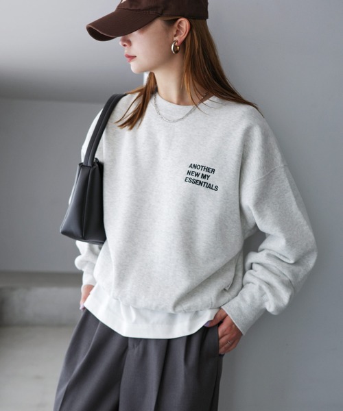 ANME(アンメ)の「裏起毛ロゴ刺繍ANMEスウェットトップス(スウェット・レディース・オートミール/ブラウン/ブラック/オフホワイト・M/L/XL)」の18枚目の写真