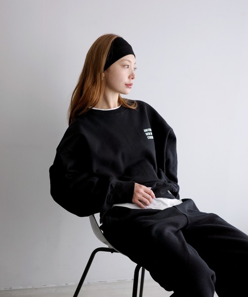 ANME(アンメ)の「裏起毛ロゴ刺繍ANMEスウェットトップス(スウェット・レディース・オートミール/ブラウン/ブラック/オフホワイト・M/L/XL)」の21枚目の写真