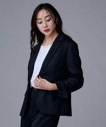 【新品】 大きいサイズ 48 アンタイトル 洗える テーラードジャケット 紺 UNTITLED｜アンタイトルのテーラードジャケット（ブルー