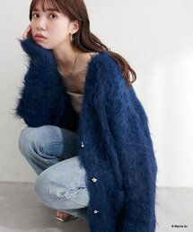 natural couture | 【miffyコラボ】miffy釦ミドルシャギーカーデ(カーディガン/ボレロ)