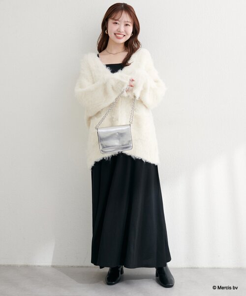 セール】【miffyコラボ】miffy釦ミドルシャギーカーデ（カーディガン