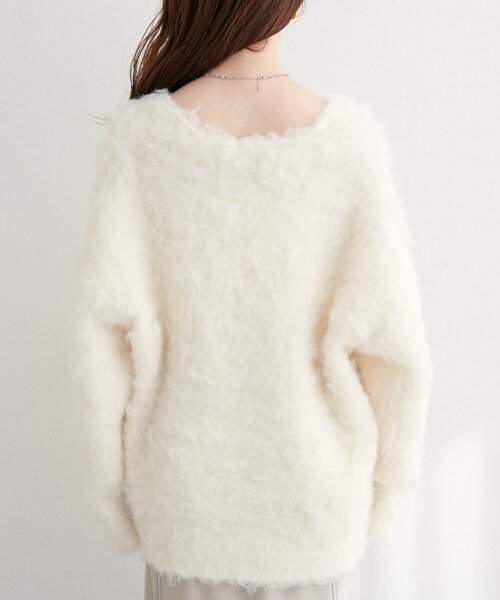 natural couture（ナチュラルクチュール）の「【miffyコラボ】miffy釦ミドルシャギーカーデ（カーディガン/ボレロ・レディース・ピンク/ネイビー/ブラウン/オフホワイト/サックスブルー・FREE）」の18枚目の写真