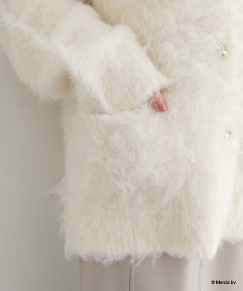 natural couture（ナチュラルクチュール）の「【miffyコラボ】miffy釦ミドルシャギーカーデ（カーディガン/ボレロ・レディース・ピンク/ネイビー/ブラウン/オフホワイト/サックスブルー・FREE）」の20枚目の写真