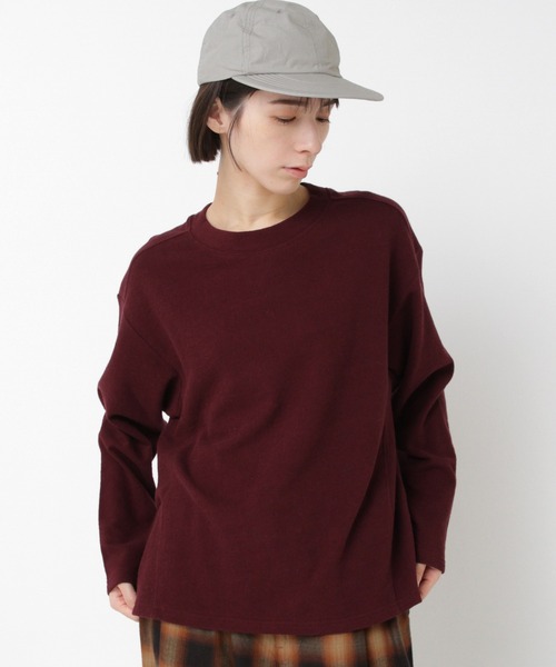 RNA-N（アールエヌエーエヌ）の「M2535 ブロックインレイロングスリーブブルオーバー（Tシャツ/カットソー・レディース・ブラック/バーガンディー/キナリ・FREE）」の4枚目の写真