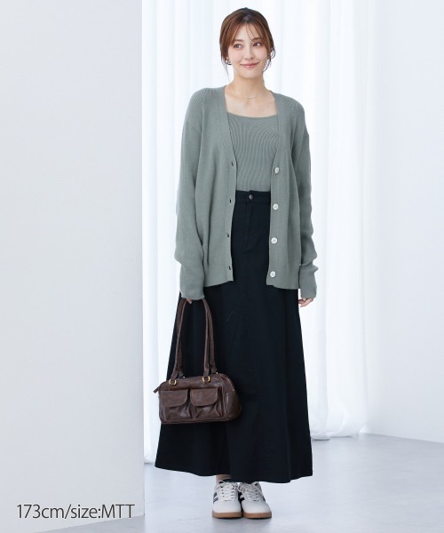 slattgir(スラットジール)の「高身長 綿混Aラインチノロングスカート 丈長め・トールサイズ(スカート・レディース・カーキ/ブラック/パープル・T5L/TM/TL/TLL/T3L/T4L)」の12枚目の写真