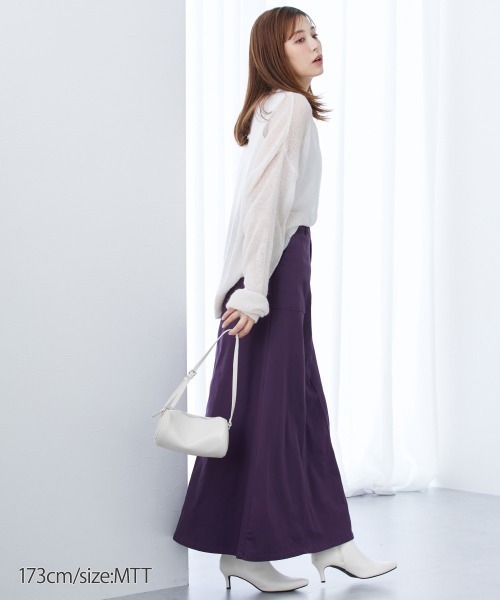 slattgir(スラットジール)の「高身長 綿混Aラインチノロングスカート 丈長め・トールサイズ(スカート・レディース・カーキ/ブラック/パープル・T5L/TM/TL/TLL/T3L/T4L)」の20枚目の写真