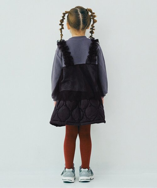 p.premier（ピードットプルミエ）の「【ジュニア対応】ドットチュールフリルビスチェドッキングトレーナー（スウェット・キッズ・アイボリー/サックスブルー/チャコール/ブラウン・80/90/100/110/120/130/140）」の7枚目の写真