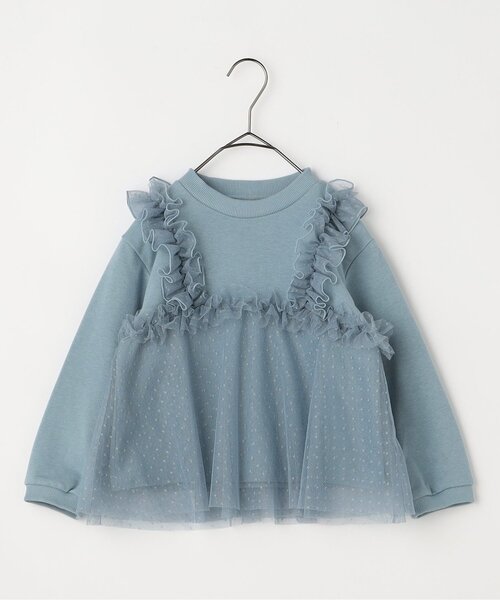 p.premier（ピードットプルミエ）の「【ジュニア対応】ドットチュールフリルビスチェドッキングトレーナー（スウェット・キッズ・アイボリー/サックスブルー/チャコール/ブラウン・80/90/100/110/120/130/140）」の19枚目の写真