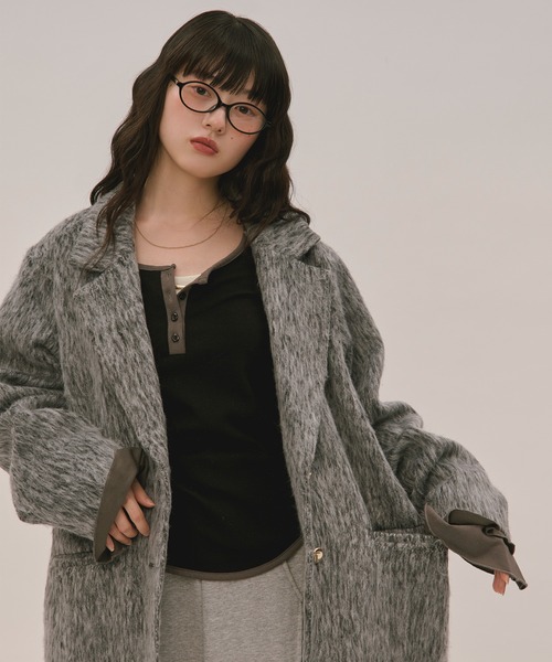 loin nuit（ロワンニュイ）の「bell sleeve rib tops / ベルスリーブリブトップス（Tシャツ/カットソー・レディース・ブラック/ボルドー・FREE）」の15枚目の写真