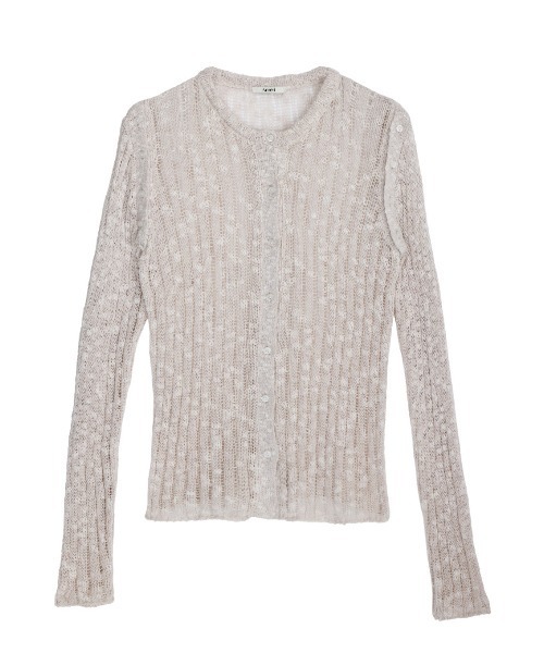 Ameri（アメリ）の「MELANGE NEP KNIT TOP（ニット/セーター・レディース・ブラック/ホワイト/ライム・FREE）」の14枚目の写真