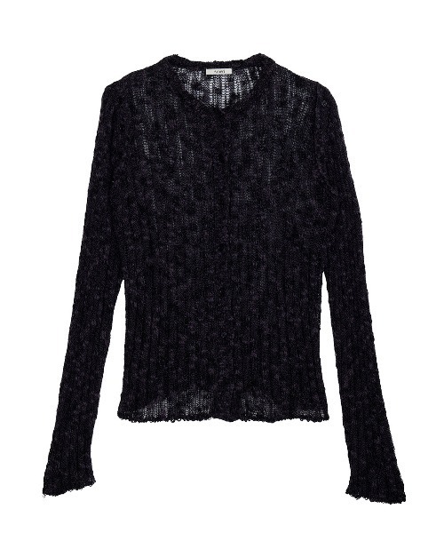 Ameri（アメリ）の「MELANGE NEP KNIT TOP（ニット/セーター・レディース・ブラック/ホワイト/ライム・FREE）」の15枚目の写真