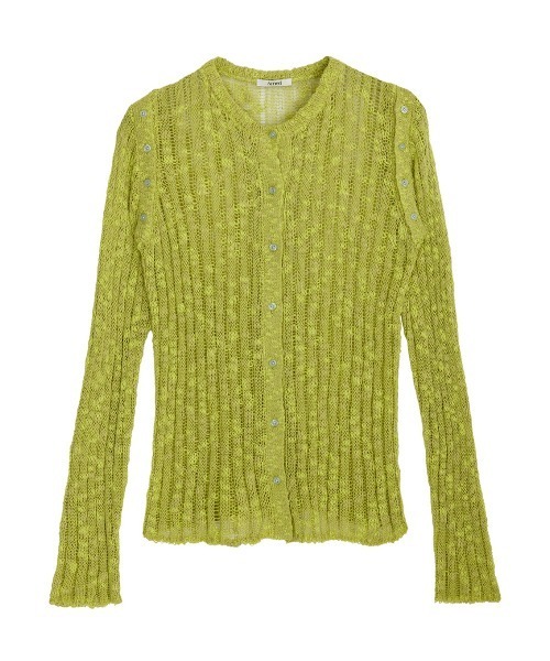 Ameri（アメリ）の「MELANGE NEP KNIT TOP（ニット/セーター・レディース・ブラック/ホワイト/ライム・FREE）」の16枚目の写真