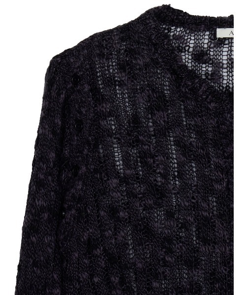 Ameri（アメリ）の「MELANGE NEP KNIT TOP（ニット/セーター・レディース・ブラック/ホワイト/ライム・FREE）」の18枚目の写真