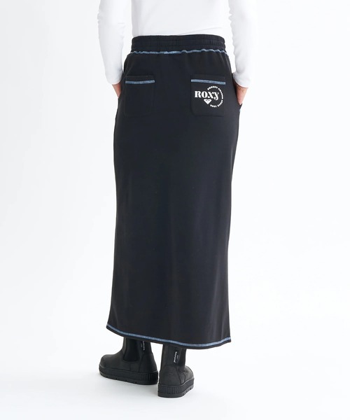 ROXY（ロキシー）の「JIVY SKIRTS /ロキシーロゴワンポイントカラーステッチウエストゴムロングスカート（スカート・レディース・ナチュラル/ブラック/ブラウン・SMALL/MEDIUM/LARGE）」の6枚目の写真