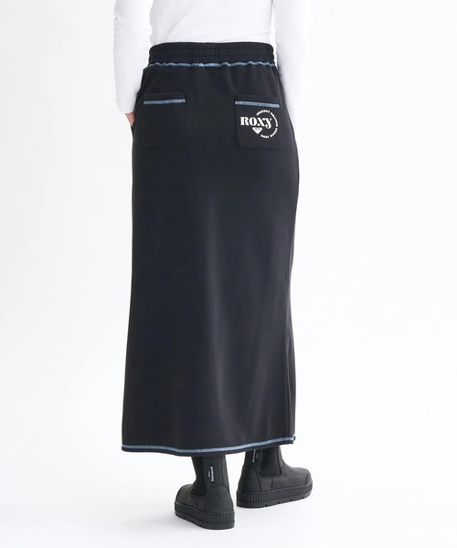ROXY（ロキシー）の「JIVY SKIRTS /ロキシーロゴワンポイントカラーステッチウエストゴムロングスカート（スカート・レディース・ナチュラル/ブラック/ブラウン・SMALL/MEDIUM/LARGE）」の4枚目の写真