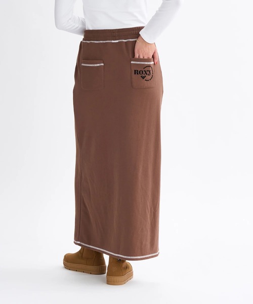 ROXY（ロキシー）の「JIVY SKIRTS /ロキシーロゴワンポイントカラーステッチウエストゴムロングスカート（スカート・レディース・ナチュラル/ブラック/ブラウン・SMALL/MEDIUM/LARGE）」の12枚目の写真