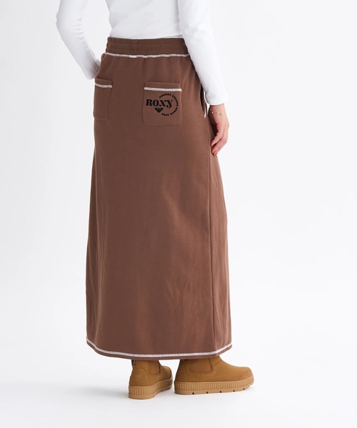 ROXY（ロキシー）の「JIVY SKIRTS /ロキシーロゴワンポイントカラーステッチウエストゴムロングスカート（スカート・レディース・ナチュラル/ブラック/ブラウン・SMALL/MEDIUM/LARGE）」の14枚目の写真