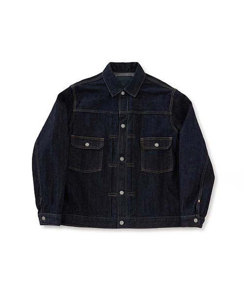 BLUE BLUE(ブルーブルー)の「スーピマセルビッチデニム 2nd タイプ トラッカージャケット(デニムジャケット・メンズ・インディゴブルー・S/M/XL/L)」の1枚目の写真