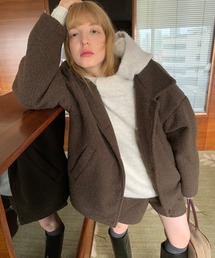 LONSLAN（ロンスラン）の「【LONSLAN】 ウールライクショートコート CHLONW25a019（その他アウター）」