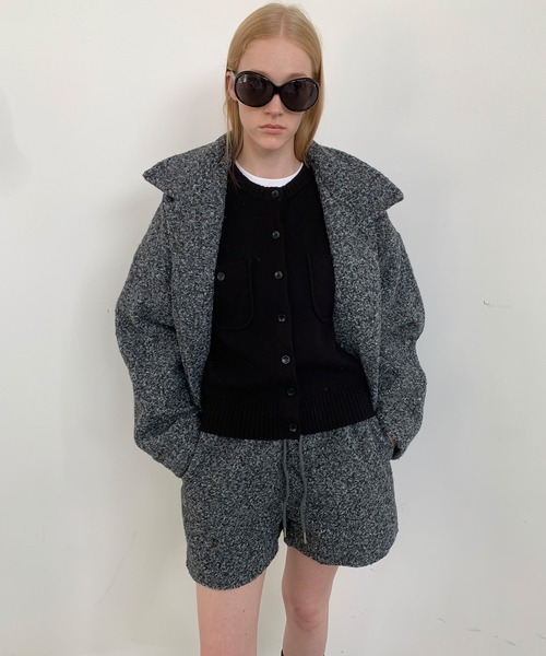 chuclla（チュクラ）の「【LONSLAN】 ウールライクショートコート CHLONW25a019（その他アウター・レディース・グレー/ブラウン・M）」の4枚目の写真