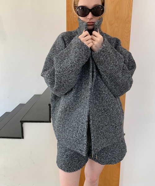 chuclla（チュクラ）の「【LONSLAN】 ウールライクショートコート CHLONW25a019（その他アウター・レディース・グレー/ブラウン・M）」の8枚目の写真