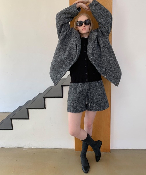 chuclla（チュクラ）の「【LONSLAN】 ウールライクショートコート CHLONW25a019（その他アウター・レディース・グレー/ブラウン・M）」の9枚目の写真