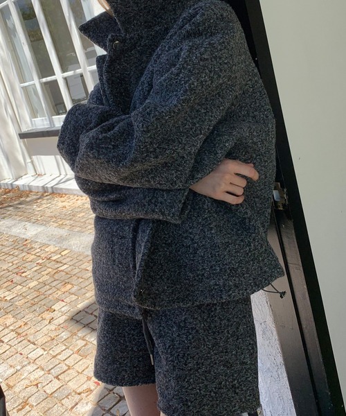 chuclla（チュクラ）の「【LONSLAN】 ウールライクショートコート CHLONW25a019（その他アウター・レディース・グレー/ブラウン・M）」の14枚目の写真