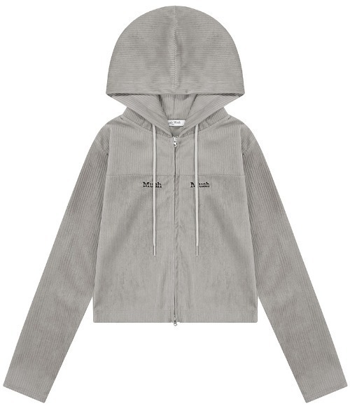 muahmuah(ムーアムーア)の「A'GEM/9 × .kom 『muah muah/ムーアムーア』 LOGO STITCH VELVET TRAINING HOOD ZIPUP/ベルベット ロゴ ステッチジップアップパーカー(パーカー・レディース・ネイビー/ピンク/グレー/ブラック・FREE)」の22枚目の写真