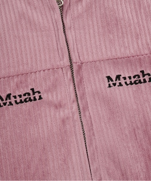 muahmuah(ムーアムーア)の「A'GEM/9 × .kom 『muah muah/ムーアムーア』 LOGO STITCH VELVET TRAINING HOOD ZIPUP/ベルベット ロゴ ステッチジップアップパーカー(パーカー・レディース・ネイビー/ピンク/グレー/ブラック・FREE)」の20枚目の写真