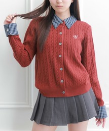 doublet ペンギン刺繍 赤 ニットカーディガン doublet ペンギン刺繍 赤 ニットカーディガン カーディガン