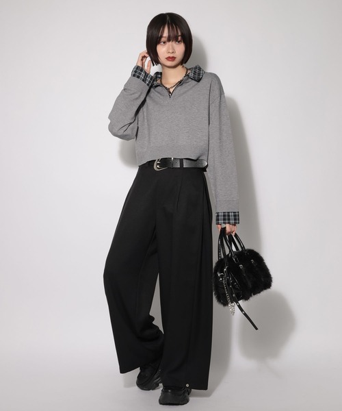 PAGEBOY(ページボーイ)の「シャツドッキングニットプルオーバー(ニット/セーター・レディース・グレー/ブラック/オフホワイト・FREE)」の20枚目の写真