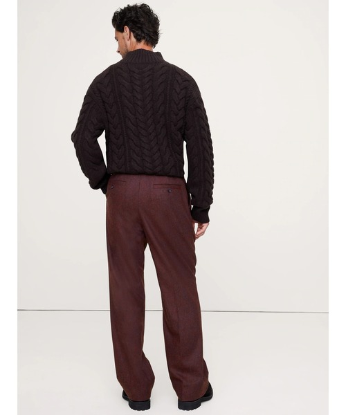 Banana Republic（バナナリパブリック）の「◆ストレート フランネル プリーツ ドレスパンツ（その他パンツ・メンズ・バーガンディー・30W 30L/31W 30L/29W 30L/28W 30L/34W 30L/33W 30L/32W 30L）」の3枚目の写真