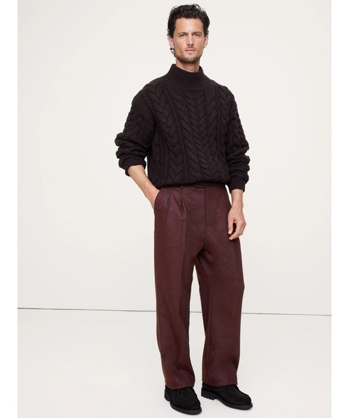 Banana Republic（バナナリパブリック）の「◆ストレート フランネル プリーツ ドレスパンツ（その他パンツ・メンズ・バーガンディー・30W 30L/31W 30L/29W 30L/28W 30L/34W 30L/33W 30L/32W 30L）」の6枚目の写真