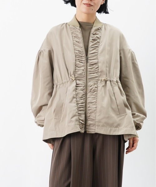 LUCA/LADY LUCK LUCA（ルカ/レディラックルカ）の「LC/LLL ギャザーブルゾン【セットアップ着用可】（ブルゾン・レディース・ブラック/カーキ/ベージュ・FREE）」の4枚目の写真