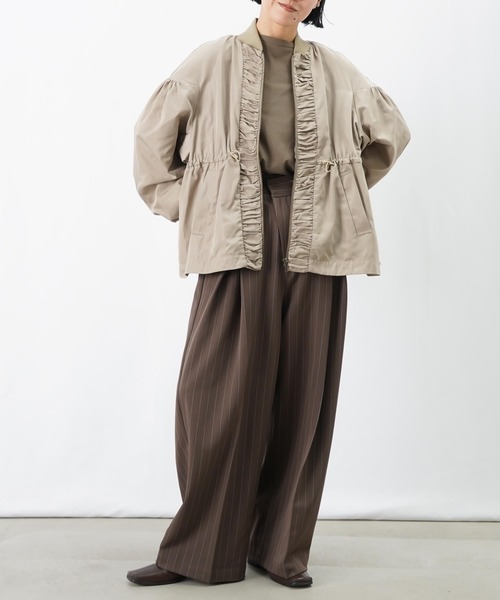 LUCA/LADY LUCK LUCA（ルカ/レディラックルカ）の「LC/LLL ギャザーブルゾン【セットアップ着用可】（ブルゾン・レディース・ブラック/カーキ/ベージュ・FREE）」の9枚目の写真