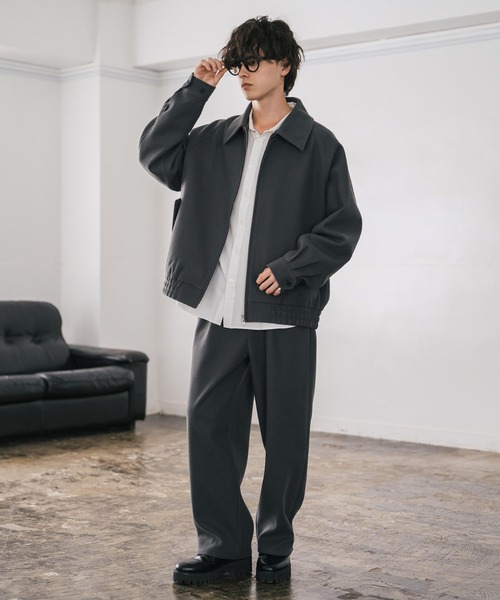 セール】【セットアップ】T/Mショート丈ハリントンジャケット＆ワイド