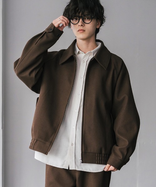 Rocky Monroe(ロッキーモンロー)の「【セットアップ】T/Mショート丈ハリントンジャケット&ワイドイージーパンツ無地/チェックセットアップ(セットアップ・メンズ・ブラウン/チェック/チャコール/ネイビー/ブラック/グレイッシュベージュ・M/L/XL)」の22枚目の写真