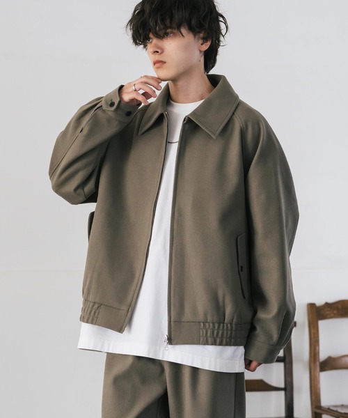 Rocky Monroe(ロッキーモンロー)の「【セットアップ】T/Mショート丈ハリントンジャケット&ワイドイージーパンツ無地/チェックセットアップ(セットアップ・メンズ・ブラウン/チェック/チャコール/ネイビー/ブラック/グレイッシュベージュ・M/L/XL)」の14枚目の写真