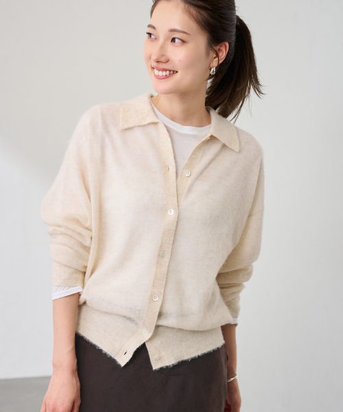 FRAMeWORK（フレームワーク）の「シアーシャギー衿付きカーディガン（カーディガン/ボレロ・レディース・サックスブルー/イエロー/ベージュ・FREE）」の7枚目の写真