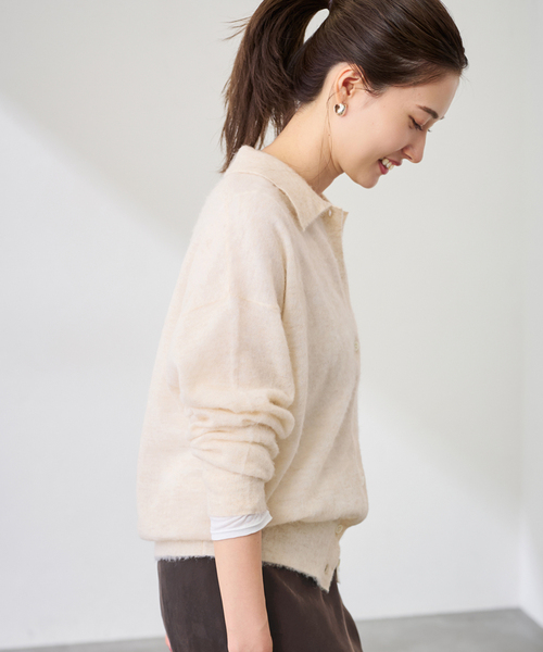 FRAMeWORK（フレームワーク）の「シアーシャギー衿付きカーディガン（カーディガン/ボレロ・レディース・サックスブルー/イエロー/ベージュ・FREE）」の9枚目の写真