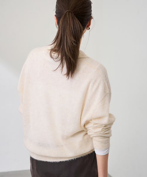 FRAMeWORK（フレームワーク）の「シアーシャギー衿付きカーディガン（カーディガン/ボレロ・レディース・サックスブルー/イエロー/ベージュ・FREE）」の10枚目の写真