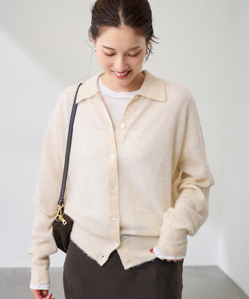 FRAMeWORK（フレームワーク）の「シアーシャギー衿付きカーディガン（カーディガン/ボレロ・レディース・サックスブルー/イエロー/ベージュ・FREE）」の11枚目の写真